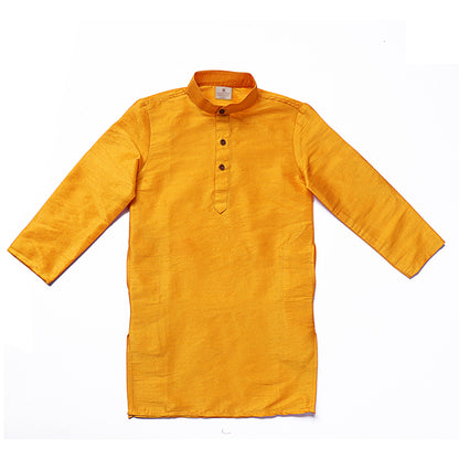 Kids Solid Colour Silk Kurta Set