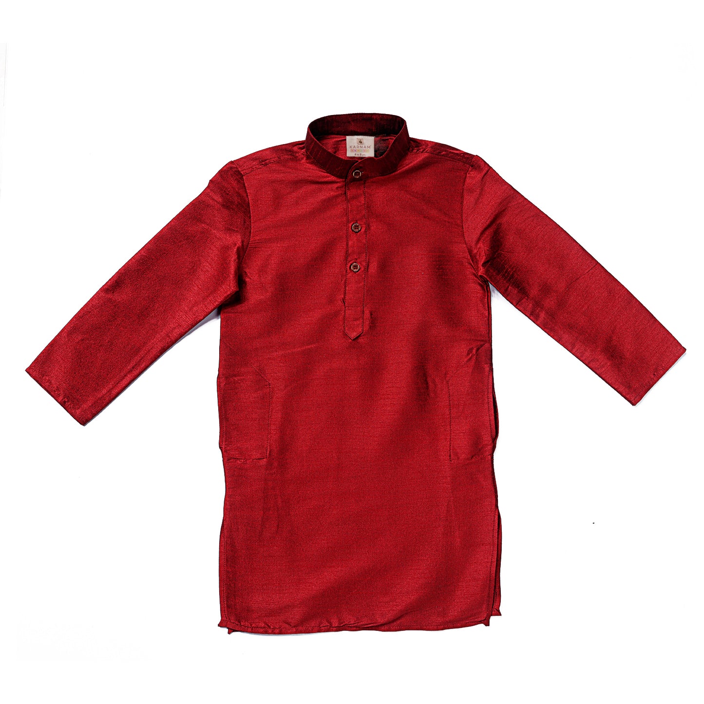 Kids Solid Colour Silk Kurta Set