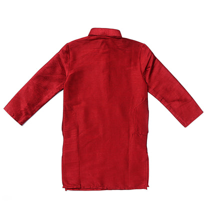 Kids Solid Colour Silk Kurta Set