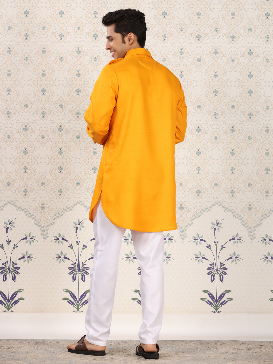 Mustard Pathani Set