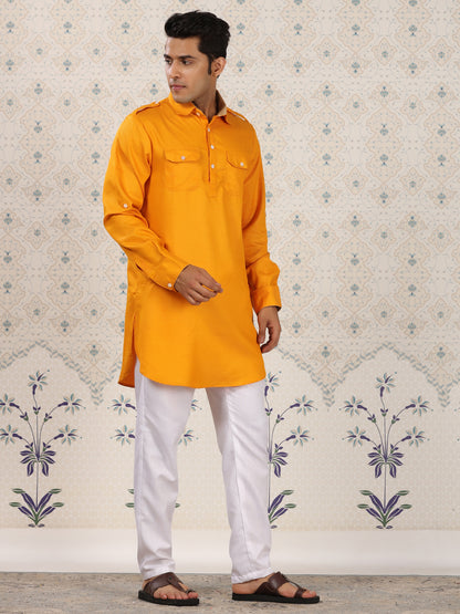 Mustard Pathani Set