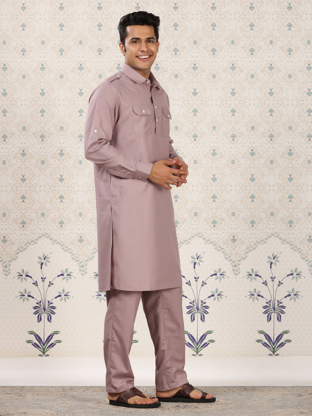 Dusty Pink Pathani Set