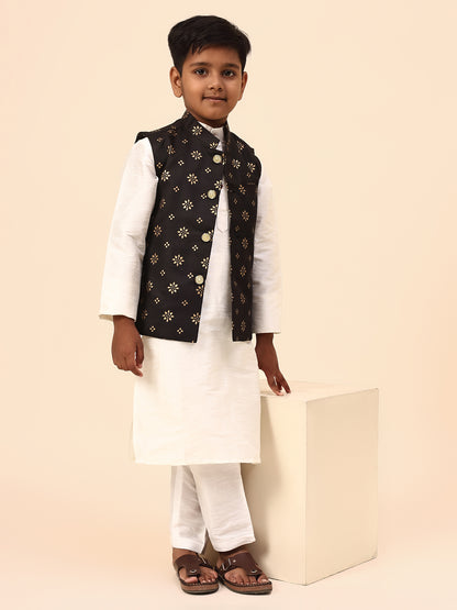 Karnam Junior - Boys Printed Black and Jacket Set
