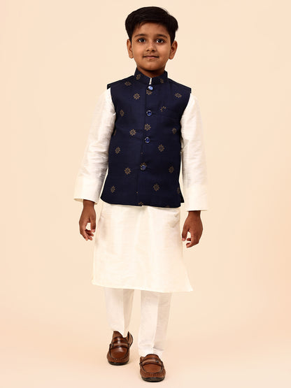 Karnam Junior - Boys Printed Blue and Jacket Set