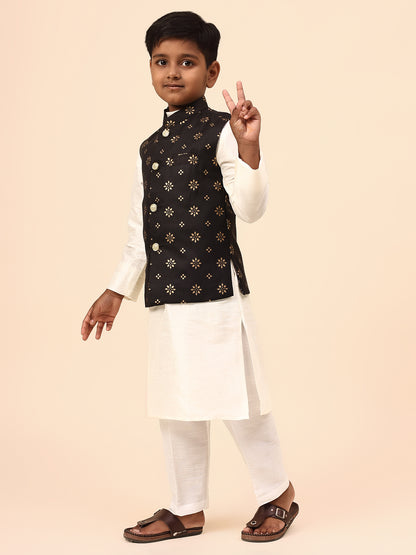 Karnam Junior - Boys Printed Black and Jacket Set