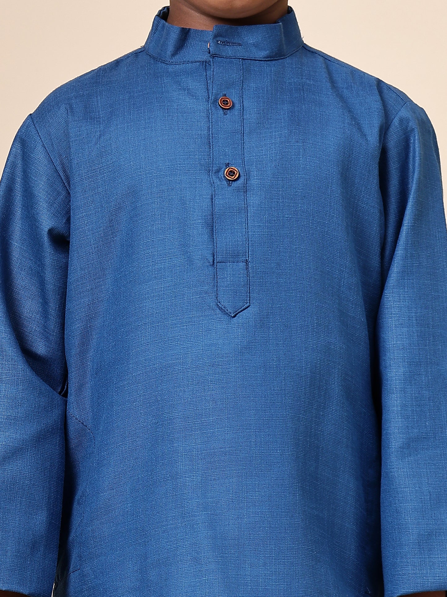 Karnam Junior - Boys Rama Green Cotton Kurta Set