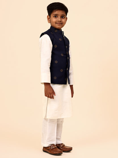 Karnam Junior - Boys Printed Blue and Jacket Set