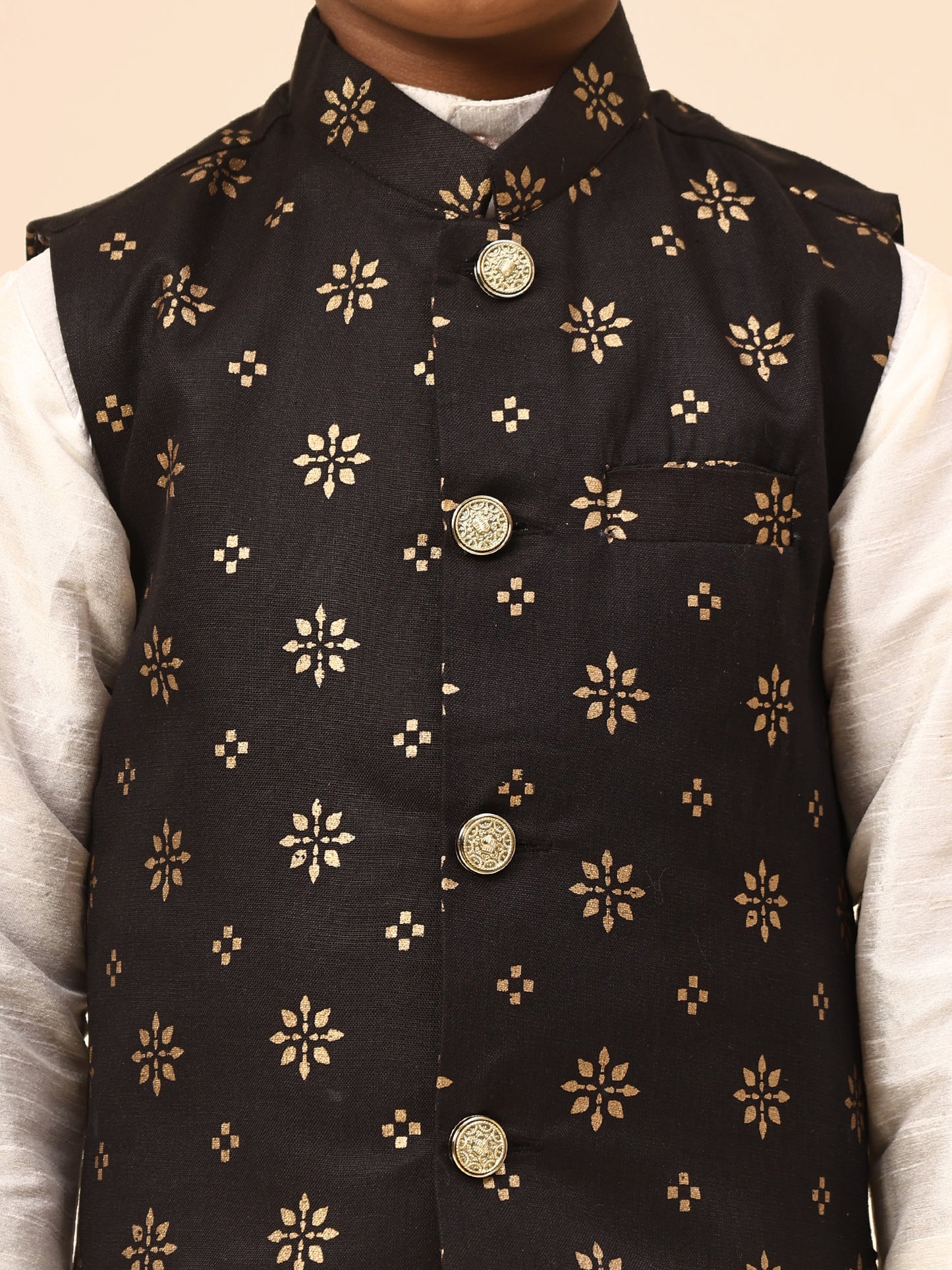 Karnam Junior - Boys Printed Black and Jacket Set