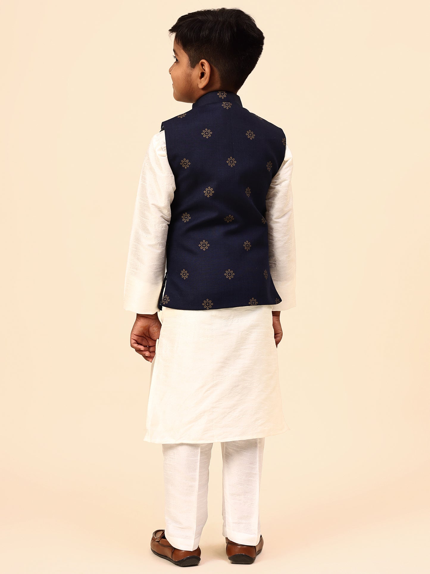 Karnam Junior - Boys Printed Blue and Jacket Set