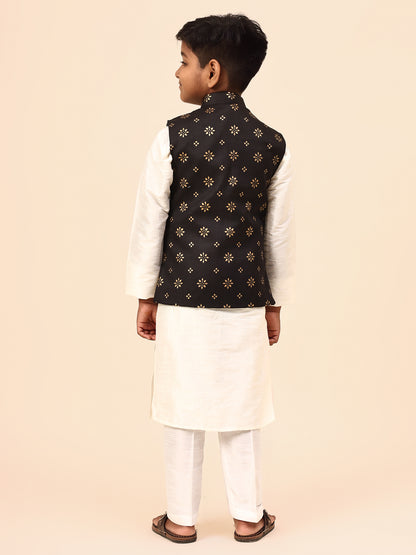 Karnam Junior - Boys Printed Black and Jacket Set