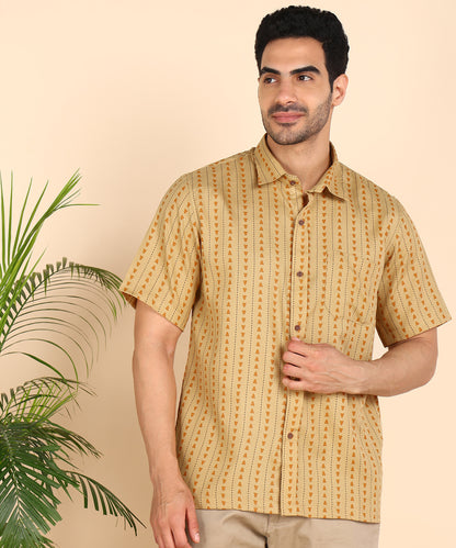 Yellow Symmetric Printed Shirt