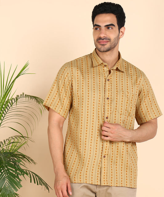 Yellow Symmetric Printed Shirt
