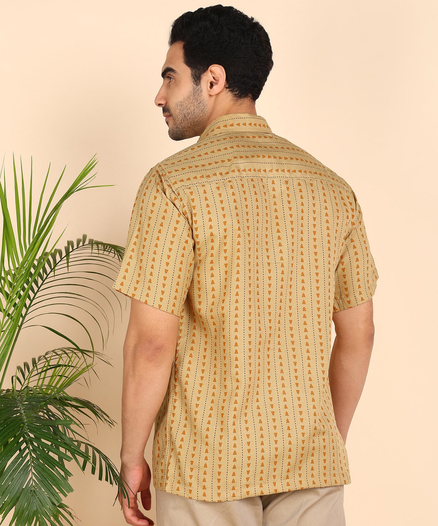 Yellow Symmetric Printed Shirt