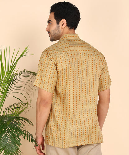 Yellow Symmetric Printed Shirt