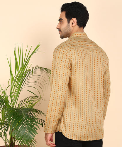 Yellow Symmetric Print Short Kurta