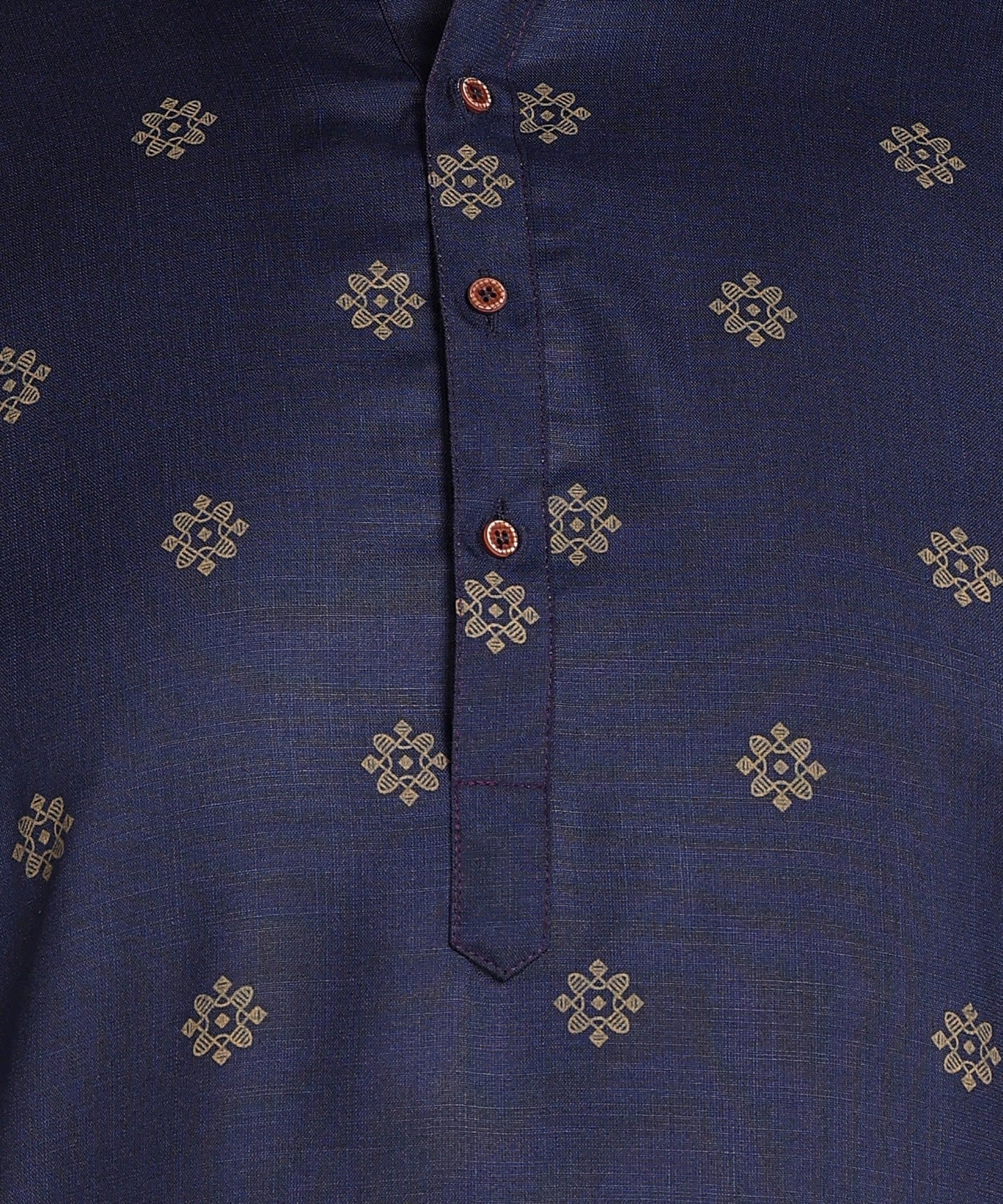 Blue And Gold Printed Kurta