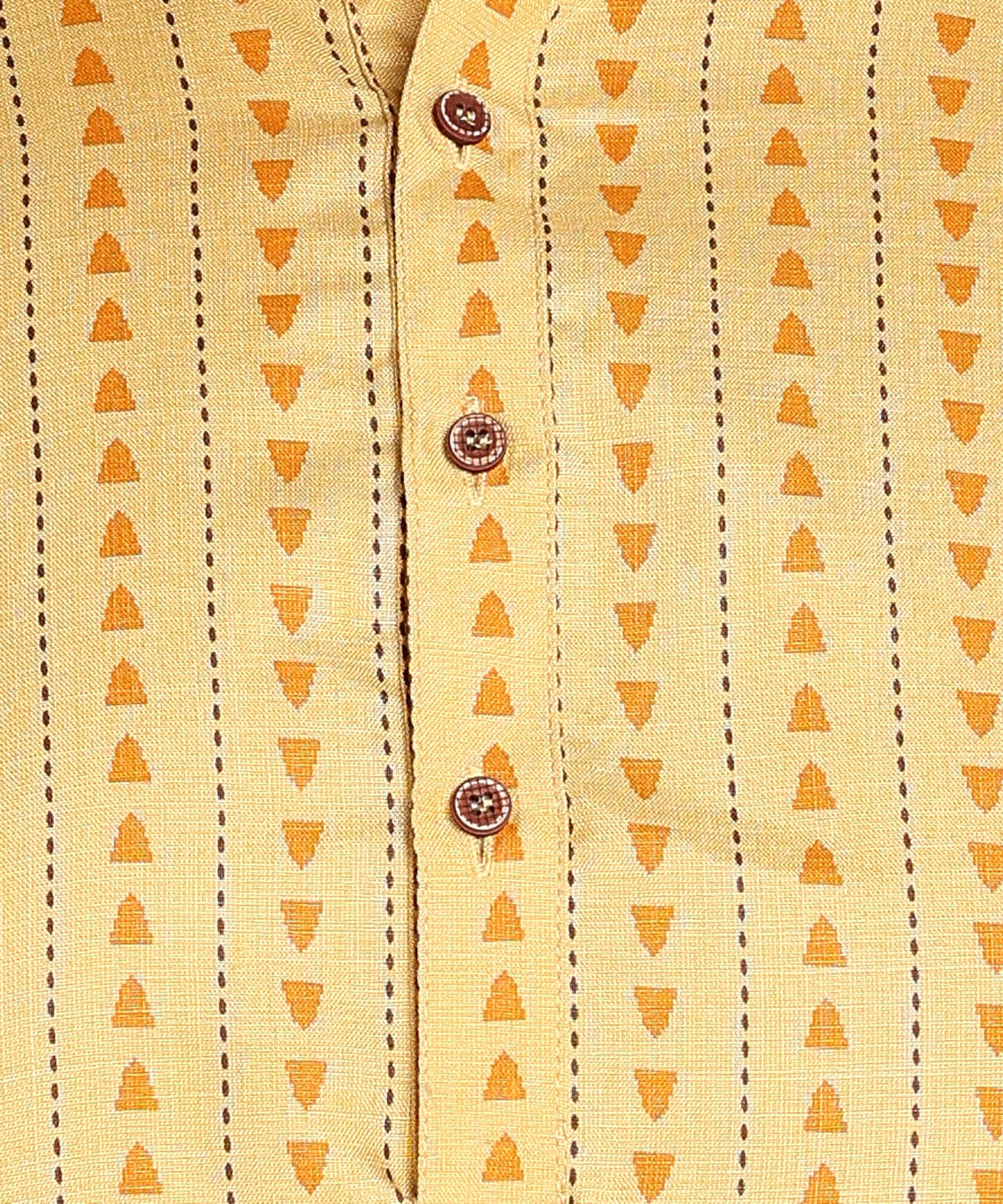 Yellow Symmetric Print Kurta