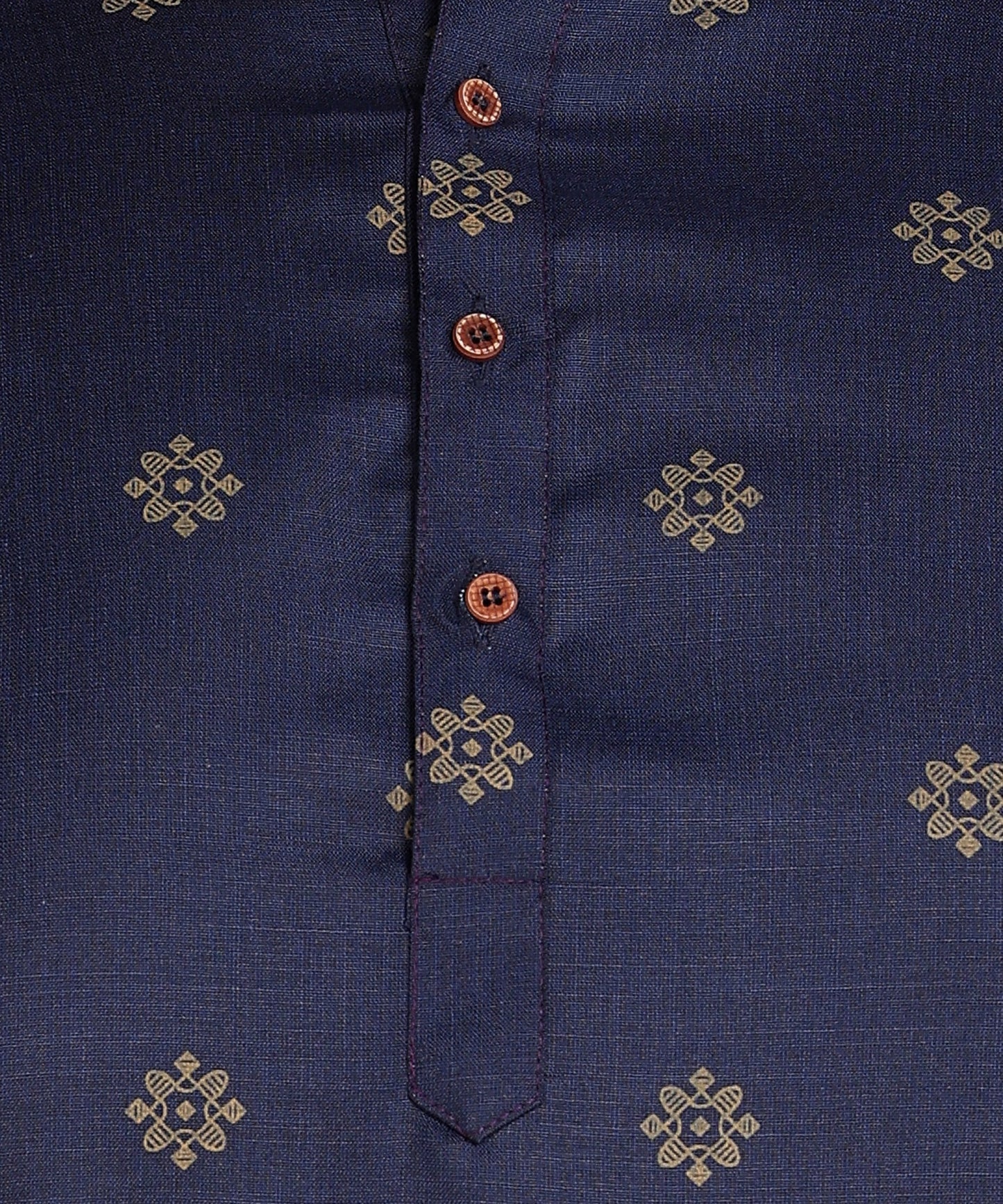 Blue and Gold Printed Short Kurta