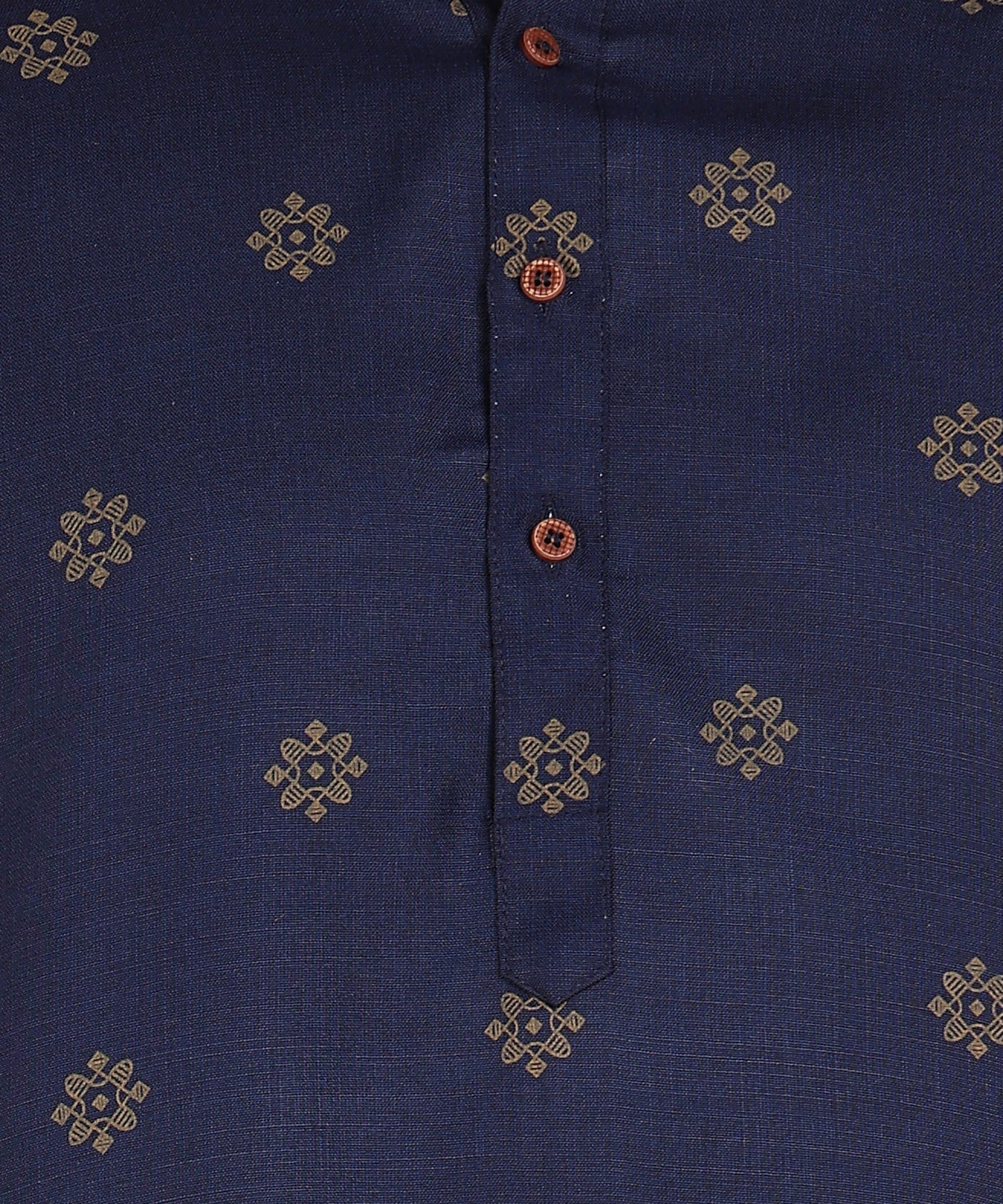 Blue And Gold Printed Kurta