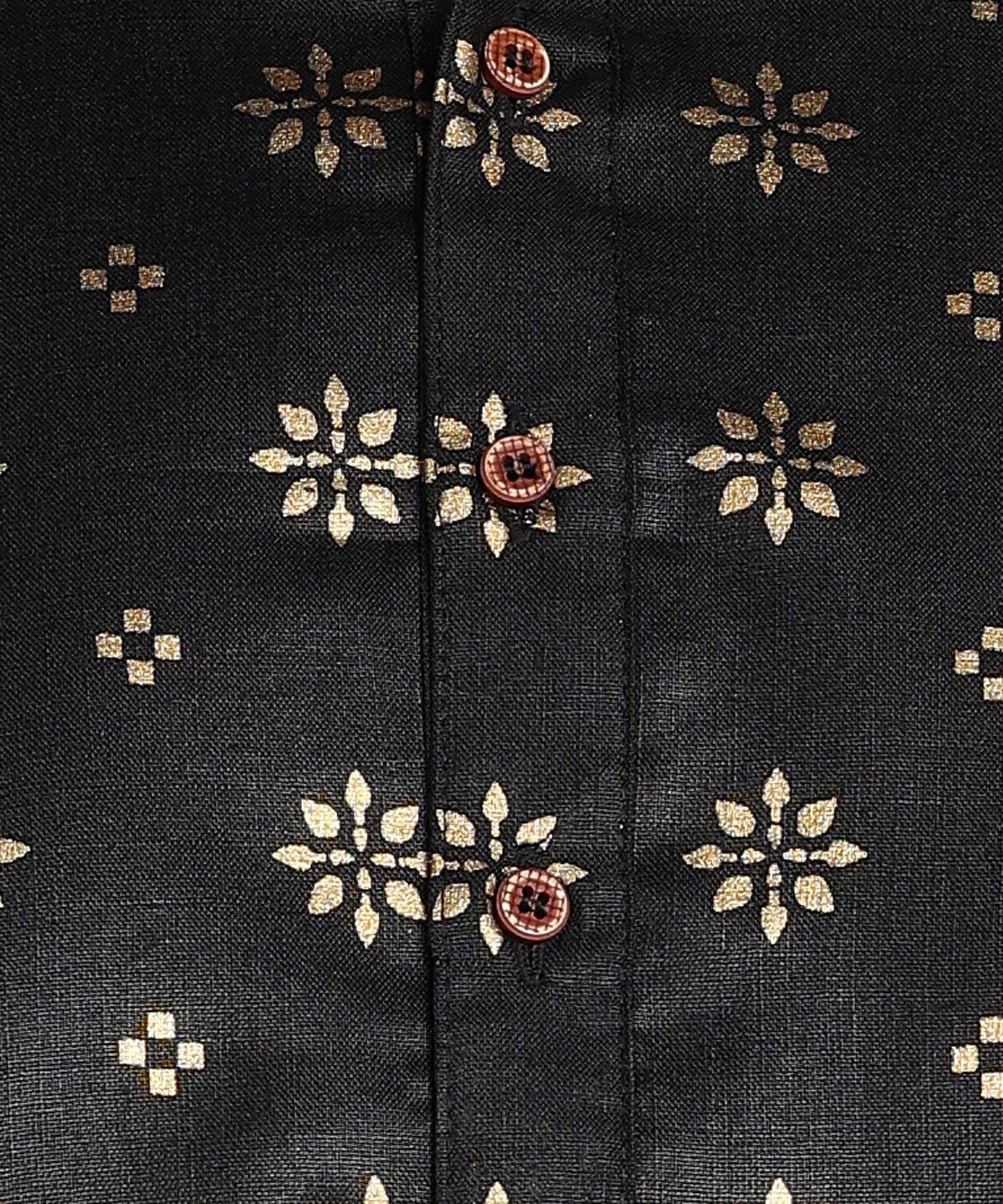 Black and Gold Printed Long Kurta