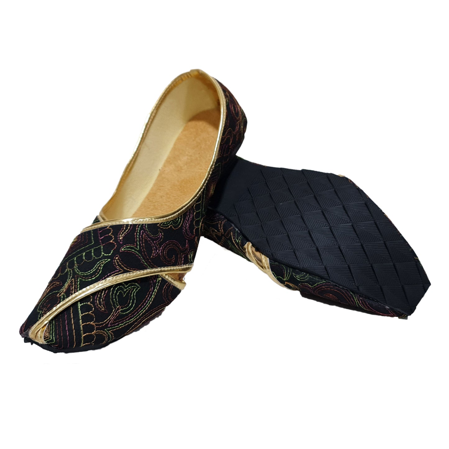 Mens Black with multicolour threading Mojdi